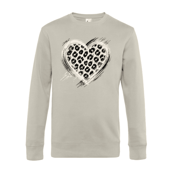 Leopard Heart Crew Neck Sweatshirt